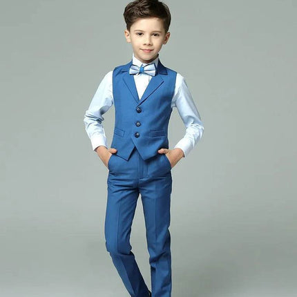 Boys Wedding Vest Shirt Pants 4PCS Bowtie Gentleman Outfit - Gentleman Outfit - Top and top - Mad Fly Essentials