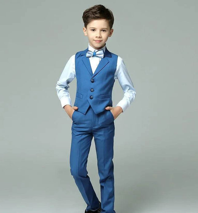 Boys Wedding Vest Shirt Pants 4PCS Bowtie Gentleman Outfit - Gentleman Outfit - Top and top - Mad Fly Essentials
