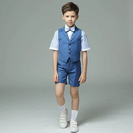 Boys Wedding Vest Shirt Pants 4PCS Bowtie Gentleman Outfit - Gentleman Outfit - Top and top - Mad Fly Essentials
