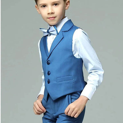 Boys Wedding Vest Shirt Pants 4PCS Bowtie Gentleman Outfit - Gentleman Outfit - Top and top - Mad Fly Essentials