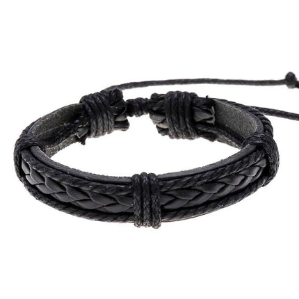 Bracelet Men Hand-Woven Leather Multilayer Punk Bracelets - Bracelet - VNOX - Mad Fly Essentials