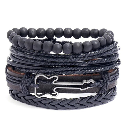 Bracelet Men Hand-Woven Leather Multilayer Punk Bracelets - Bracelet - VNOX - Mad Fly Essentials