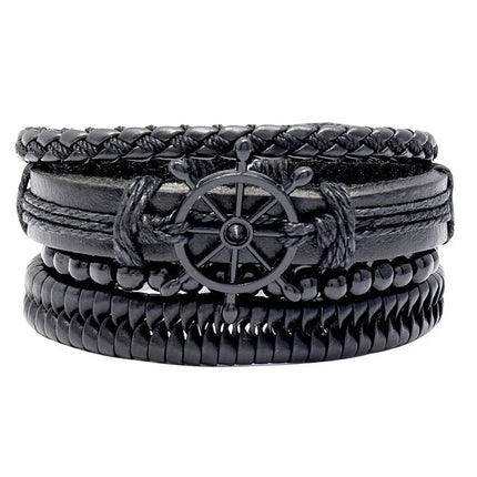 Bracelet Men Hand-Woven Leather Multilayer Punk Bracelets - Bracelet - VNOX - Mad Fly Essentials