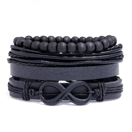 Bracelet Men Hand-Woven Leather Multilayer Punk Bracelets - Bracelet - VNOX - Mad Fly Essentials