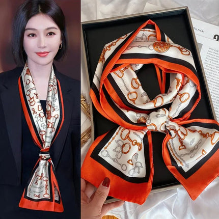 Business Attire Long Silk Women Plaid Scarf - Business Attire - SENAIFEI - Mad Fly Essentials
