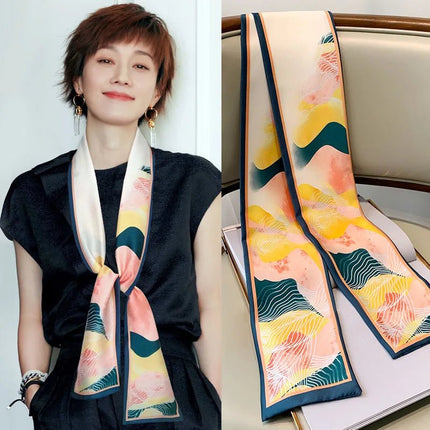 Business Attire Long Silk Women Plaid Scarf - Business Attire - SENAIFEI - Mad Fly Essentials