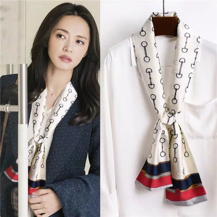 Business Attire Long Silk Women Plaid Scarf - Business Attire - SENAIFEI - Mad Fly Essentials