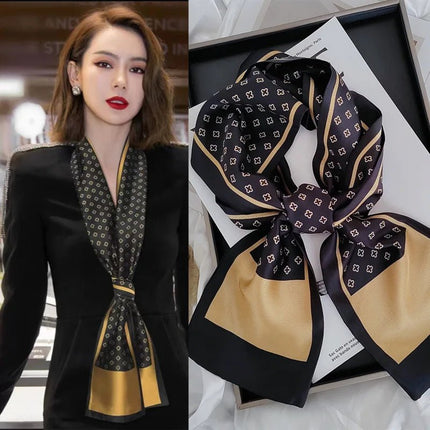 Business Attire Long Silk Women Plaid Scarf - Business Attire - SENAIFEI - Mad Fly Essentials