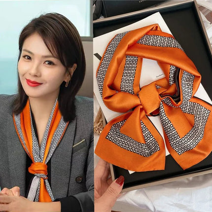 Business Attire Long Silk Women Plaid Scarf - Business Attire - SENAIFEI - Mad Fly Essentials