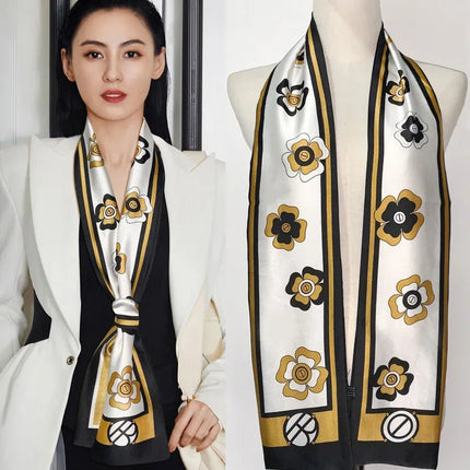 Business Attire Long Silk Women Plaid Scarf - Business Attire - SENAIFEI - Mad Fly Essentials