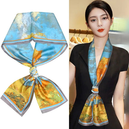Business Attire Long Silk Women Plaid Scarf - Business Attire - SENAIFEI - Mad Fly Essentials