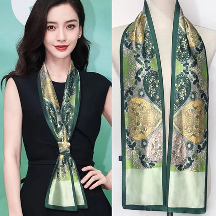 Business Attire Long Silk Women Plaid Scarf - Business Attire - SENAIFEI - Mad Fly Essentials