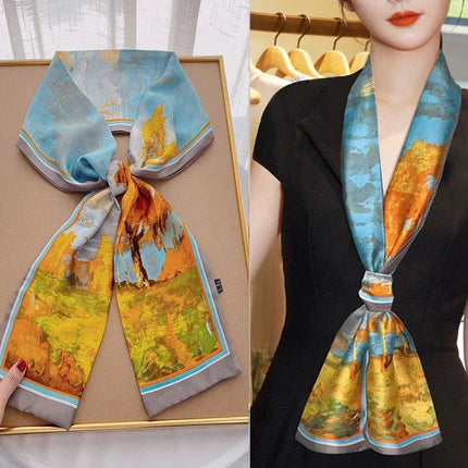 Business Attire Long Silk Women Plaid Scarf - Business Attire - SENAIFEI - Mad Fly Essentials