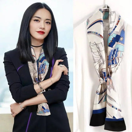 Business Attire Long Silk Women Plaid Scarf - Business Attire - SENAIFEI - Mad Fly Essentials