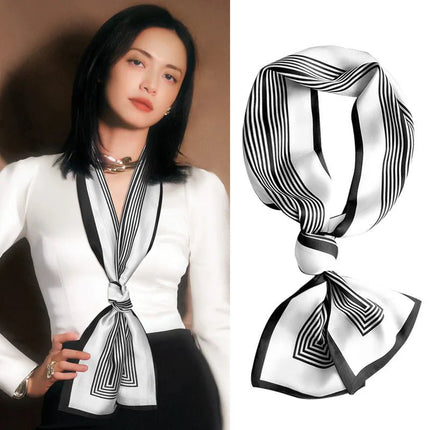 Business Attire Long Silk Women Plaid Scarf - Business Attire - SENAIFEI - Mad Fly Essentials