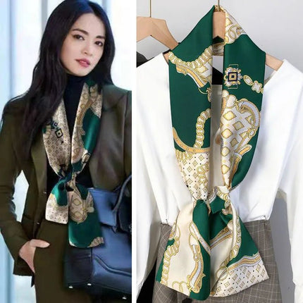 Business Attire Long Silk Women Plaid Scarf - Business Attire - SENAIFEI - Mad Fly Essentials