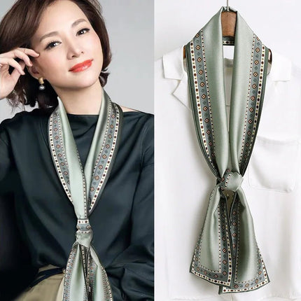 Business Attire Long Silk Women Plaid Scarf - Business Attire - SENAIFEI - Mad Fly Essentials