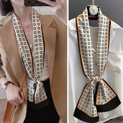 Business Attire Long Silk Women Plaid Scarf - Business Attire - SENAIFEI - Mad Fly Essentials