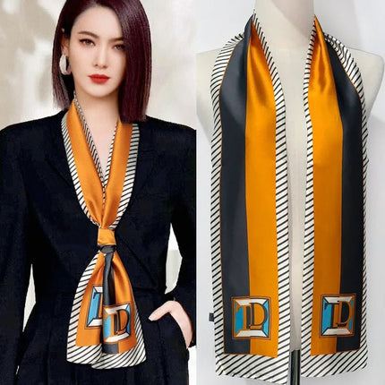 Business Attire Long Silk Women Plaid Scarf - Business Attire - SENAIFEI - Mad Fly Essentials