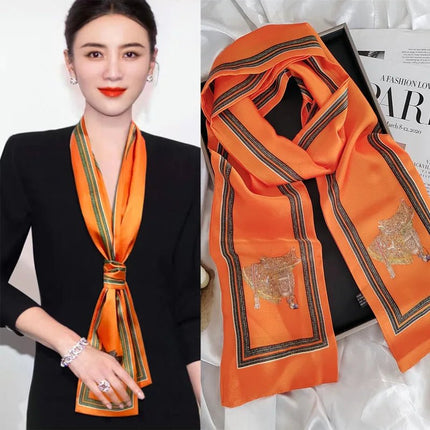 Business Attire Long Silk Women Plaid Scarf - Business Attire - SENAIFEI - Mad Fly Essentials