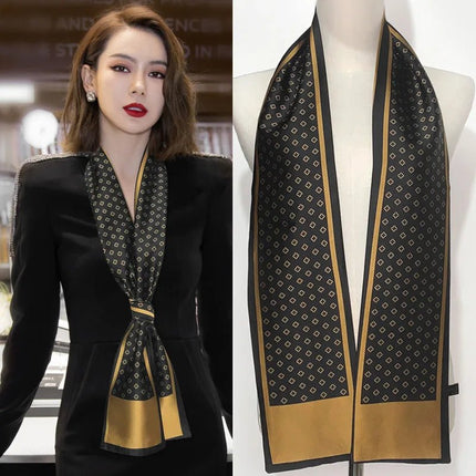 Business Attire Long Silk Women Plaid Scarf - Business Attire - SENAIFEI - Mad Fly Essentials