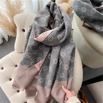 Business Attire Women Double-Sided Cashmere Pink Scarf Shawl - Business Attire - SENAIFEI - Mad Fly Essentials