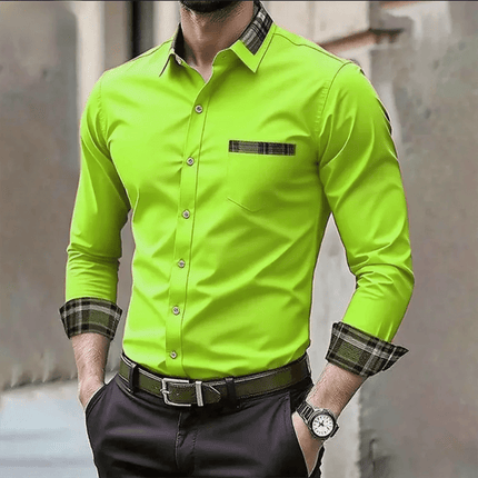 Business Casual Shirt BC Men Fashion Solid Long Sleeve Shirt - Business Casual Shirt - BC - Mad Fly Essentials