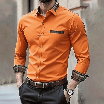 Business Casual Shirt BC Men Fashion Solid Long Sleeve Shirt - Business Casual Shirt - BC - Mad Fly Essentials