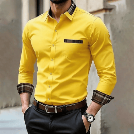 Business Casual Shirt BC Men Fashion Solid Long Sleeve Shirt - Business Casual Shirt - BC - Mad Fly Essentials