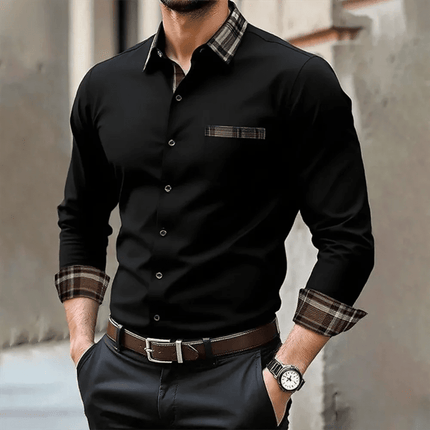 Business Casual Shirt BC Men Fashion Solid Long Sleeve Shirt - Business Casual Shirt - BC - Mad Fly Essentials
