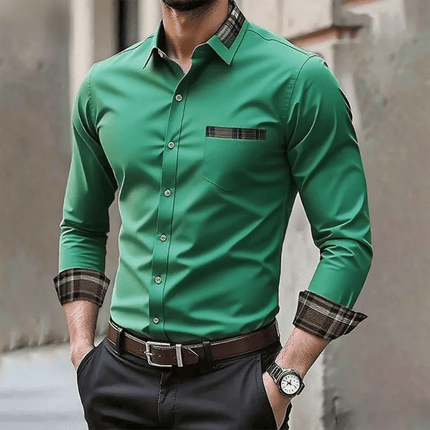 Business Casual Shirt BC Men Fashion Solid Long Sleeve Shirt - Business Casual Shirt - BC - Mad Fly Essentials