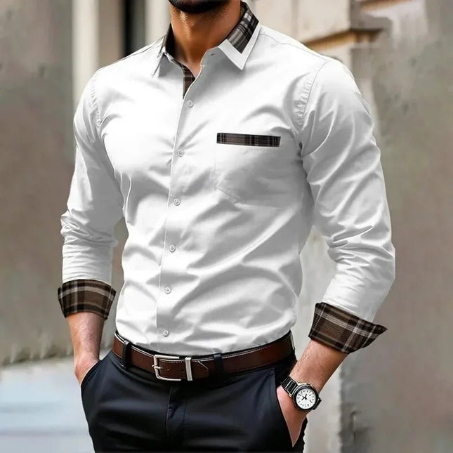 Business Casual Shirt BC Men Fashion Solid Long Sleeve Shirt - Business Casual Shirt - BC - Mad Fly Essentials