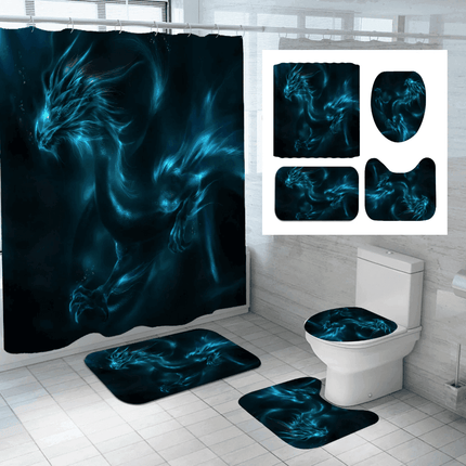 Flying Dragon Moon Shower Curtain Set - Mad Fly Essentials