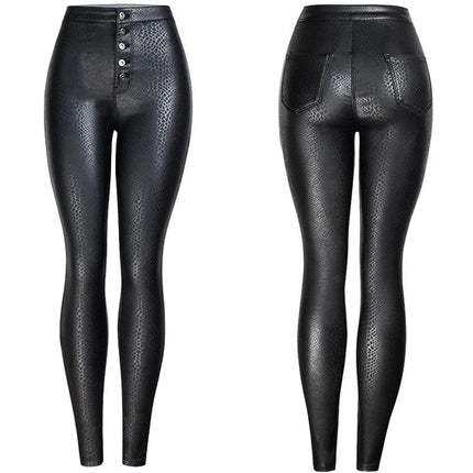 Cargo Pants Women Fashion Red Black Leather Casual Pants - Cargo Pants - Yaerni - Mad Fly Essentials