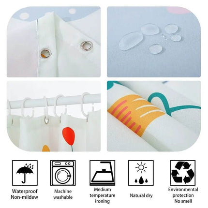 Cartoon Cat Llama Curtain Shower Bathroom Decor - Bathroom Decor - Retro Rugs - Mad Fly Essentials