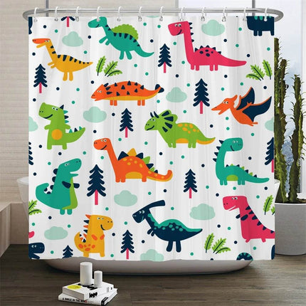 Cartoon Cat Llama Curtain Shower Bathroom Decor - Bathroom Decor - Retro Rugs - Mad Fly Essentials