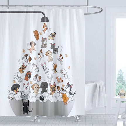Cartoon Cat Llama Bathroom Curtain Shower Set - Mad Fly Essentials