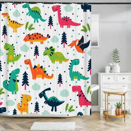 Cartoon Cat Llama Curtain Shower Bathroom Decor - Bathroom Decor - Retro Rugs - Mad Fly Essentials