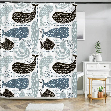 Cartoon Cat Llama Curtain Shower Bathroom Decor - Bathroom Decor - Retro Rugs - Mad Fly Essentials