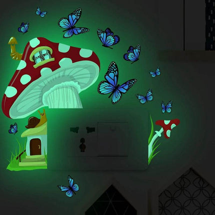 Cartoon Mushroom Luminous 3D Wall Sticker - Mad Fly Essentials
