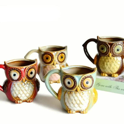 Cartoon Owl 3D Animal Coffee Mug - Coffee Mug - Medieval Decor - Mad Fly Essentials