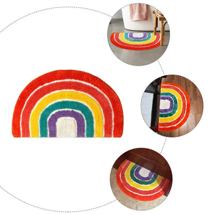 Cartoon Rainbow Anti - Slip Bathroom Area Rug - Area Rug - Retro Rugs - Mad Fly Essentials