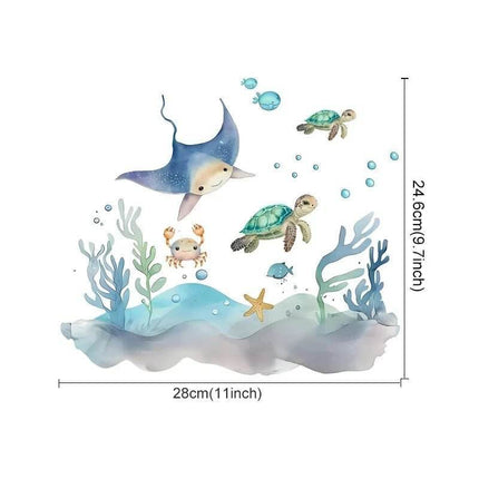 Cartoon Sharks Sea Marine Life Theme Wall Nursery Decor - Nursery Decor - Luminous - Mad Fly Essentials