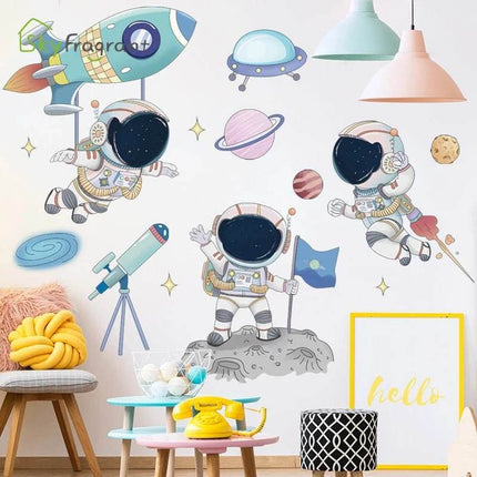 Cartoon Space Astronaut 3D Wall Sticker - Mad Fly Essentials