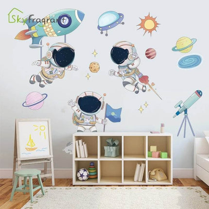Cartoon Space Astronaut 3D Wall Stickers - Mad Fly Essentials