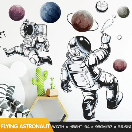 Cartoon Space Astronaut 3D Wall Stickers - Mad Fly Essentials