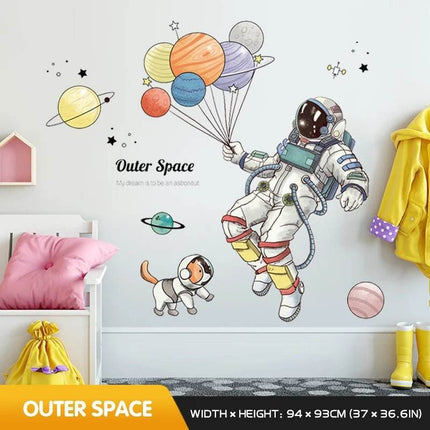 Cartoon Space Astronaut 3D Wall Stickers - Mad Fly Essentials