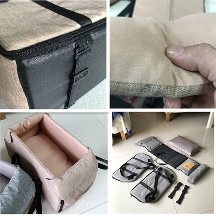 Khaki Dog Auto Pet Booster Seat - Mad Fly Essentials