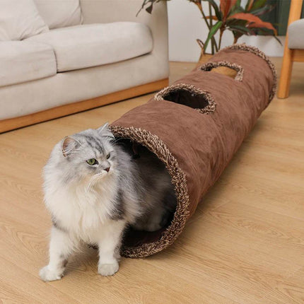 Cat Toys Long Suede Collapsible Tunnel Pet Essentials - Pet Essentials - PETRAVEL - Mad Fly Essentials