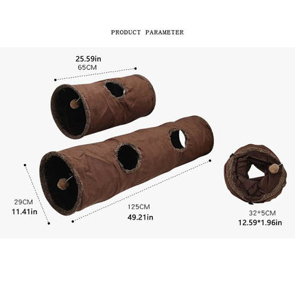 Cat Toys Long Suede Collapsible Tunnel Pet Essentials - Pet Essentials - PETRAVEL - Mad Fly Essentials